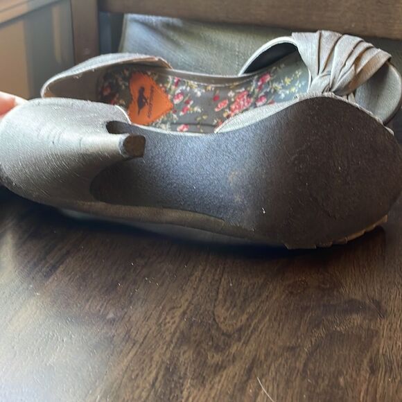 ROCKET DOG Open Toe Thai Silk Heels gray excellent condition size 8 - Picture 6 of 10
